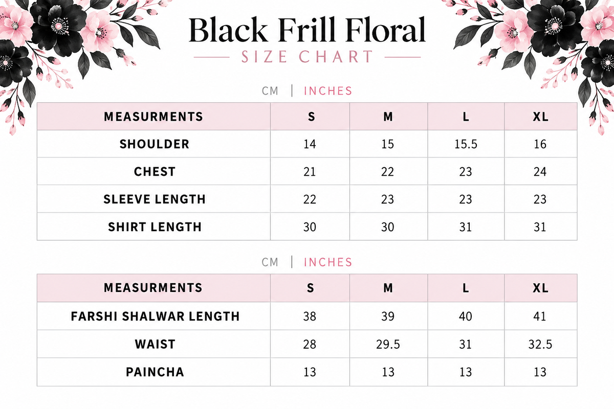 Black Frill Floral