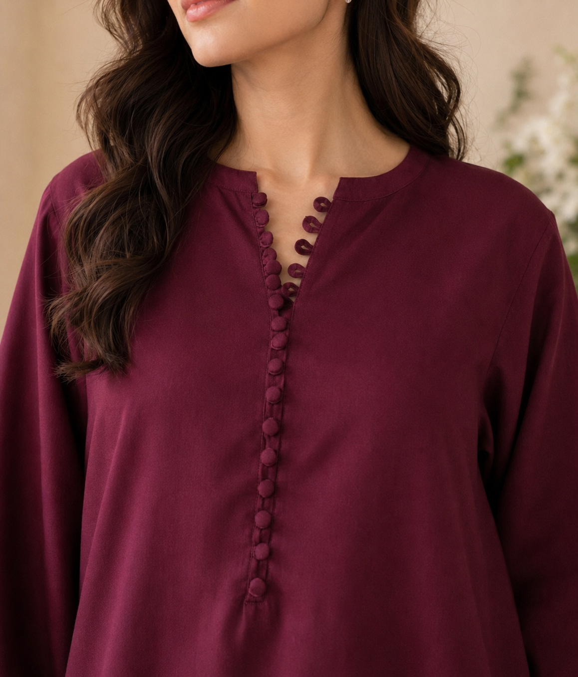 Berry Wine ( 2 Pc Kaftan style long shirt)