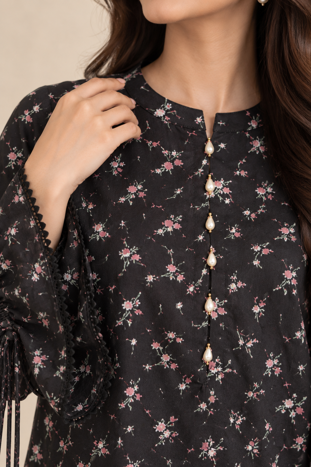 Black Frill Floral