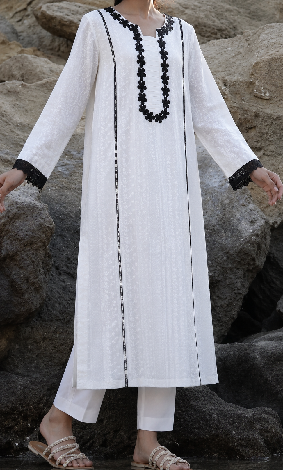 White chikankari 2 Pc