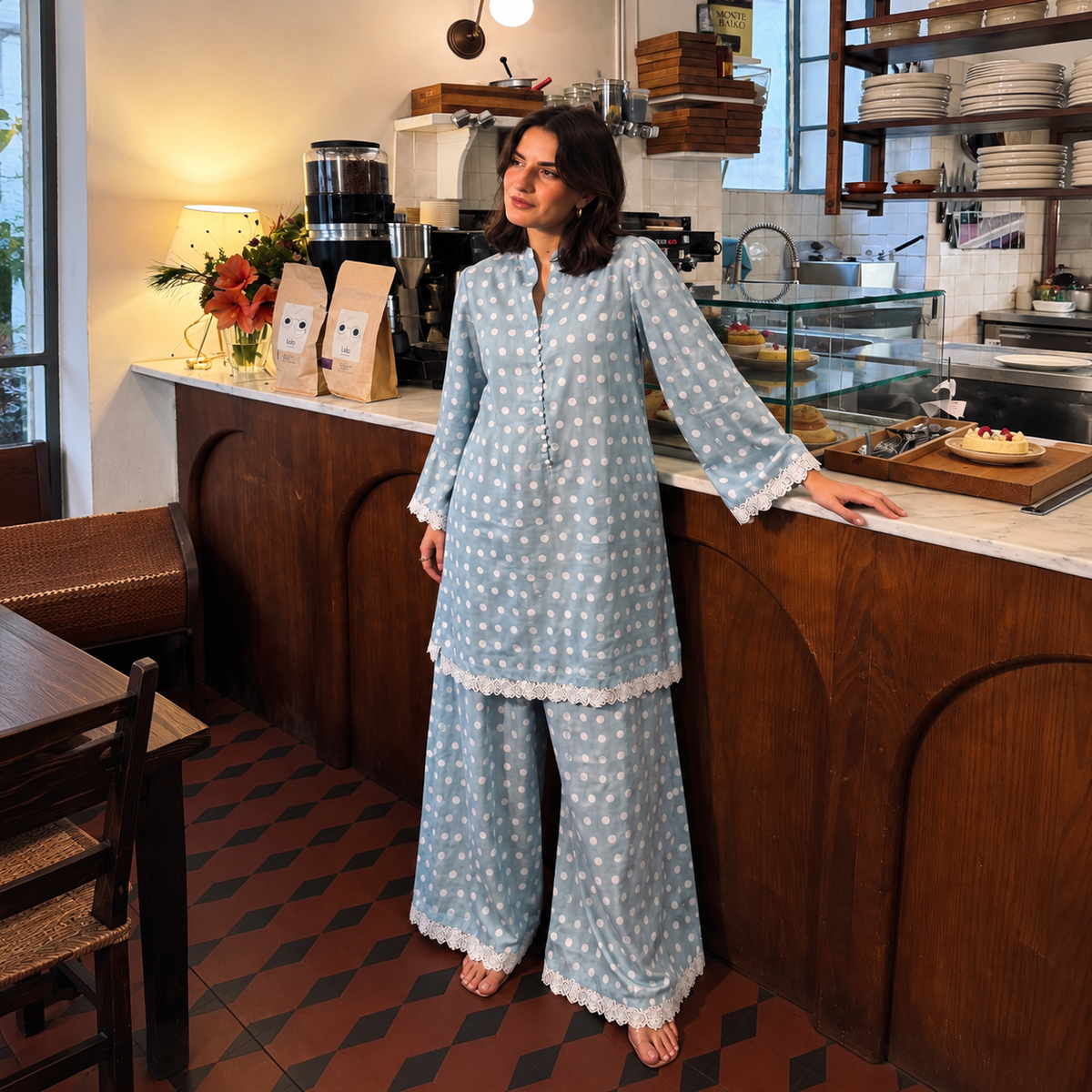 Polka Whisper Co-Ord Set