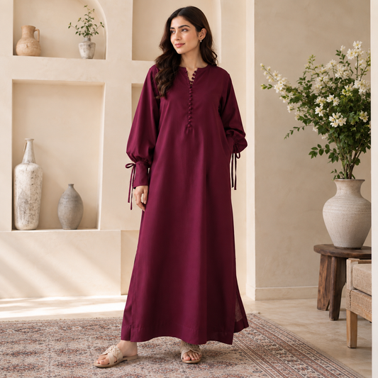 Berry Wine ( 2 Pc Kaftan style long shirt)
