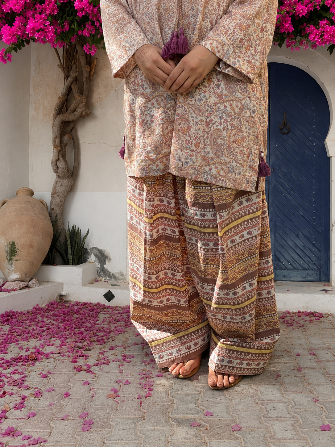 Nakhre Farshi Shalwar Set – Printed Lawn Festive Wear | QURBAT